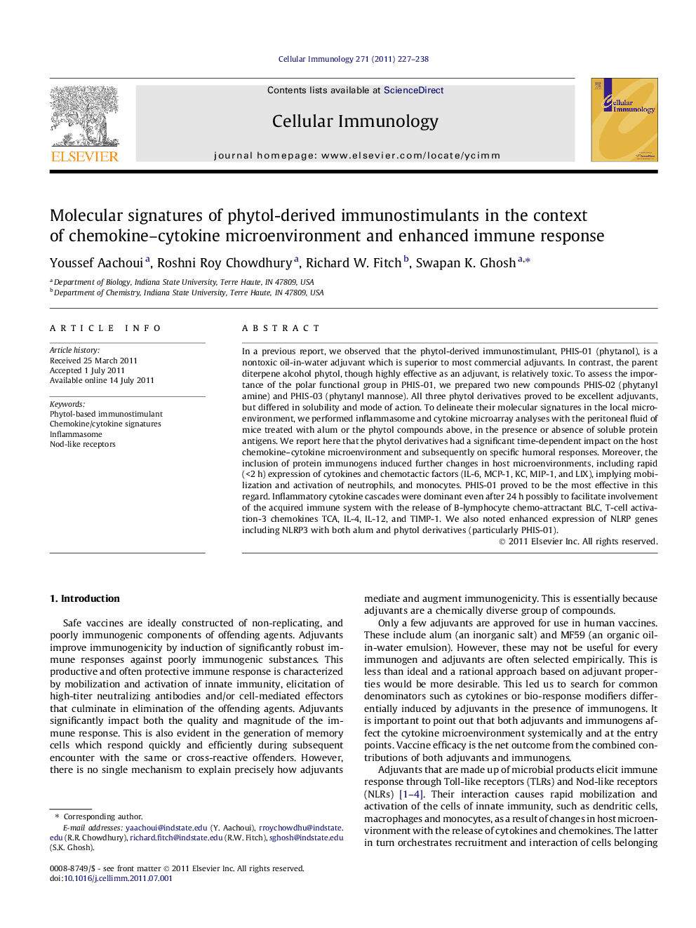 Molecular signatures of phytol-derived immunostimulants in the context of chemokine–cytokine microenvironment and enhanced immune response