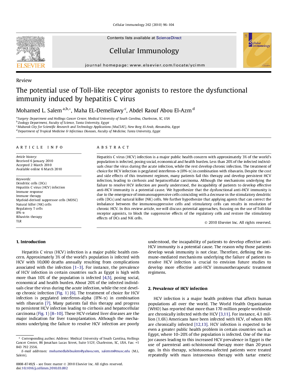 The potential use of Toll-like receptor agonists to restore the dysfunctional immunity induced by hepatitis C virus