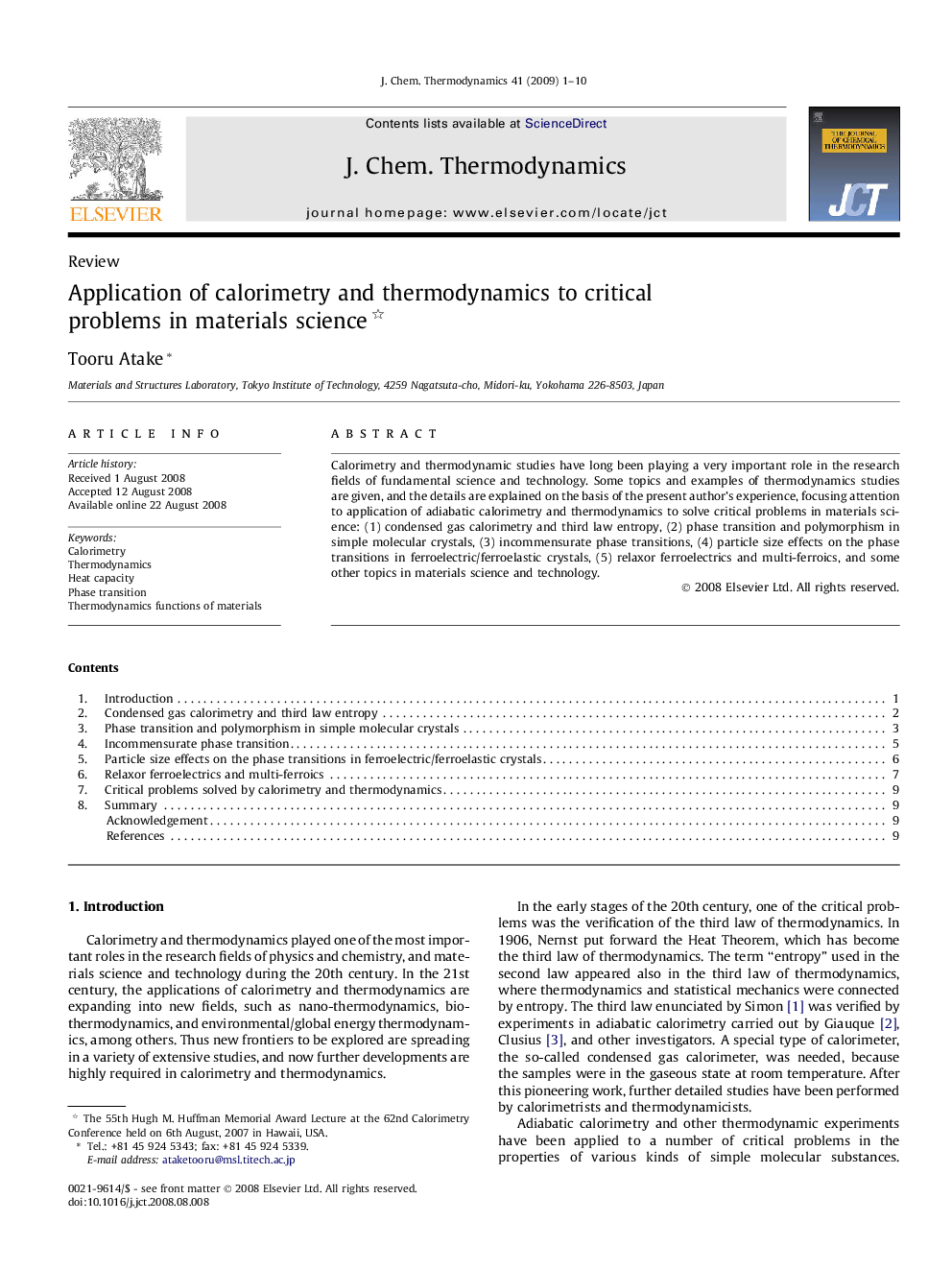 Application of calorimetry and thermodynamics to critical problems in materials science 