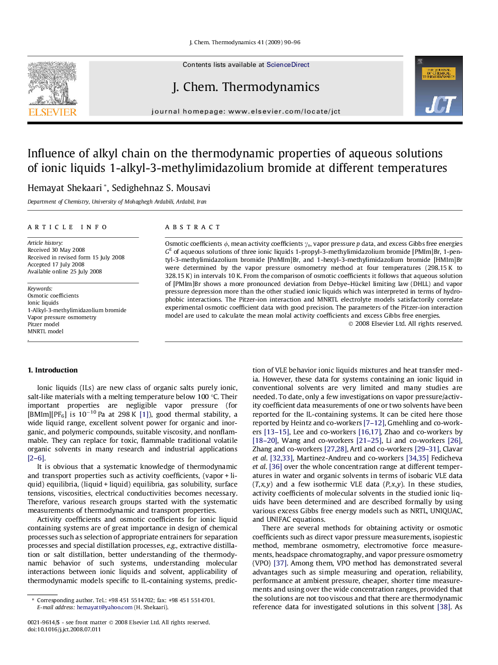 Influence of alkyl chain on the thermodynamic properties of aqueous solutions of ionic liquids 1-alkyl-3-methylimidazolium bromide at different temperatures