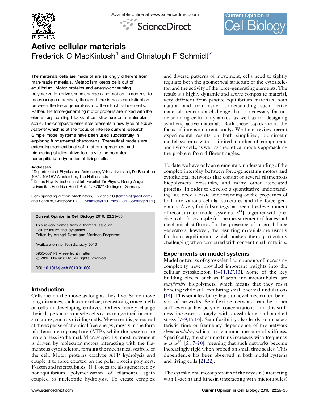 Active cellular materials