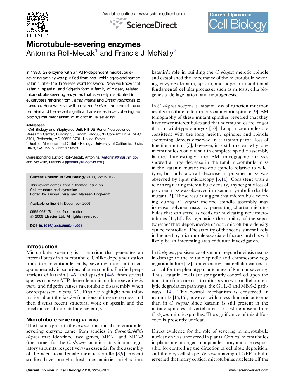 Microtubule-severing enzymes