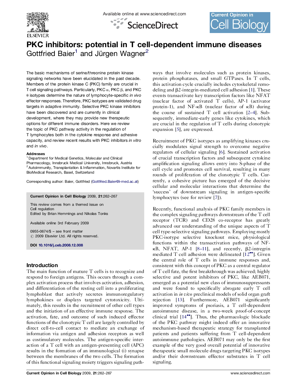 PKC inhibitors: potential in T cell-dependent immune diseases