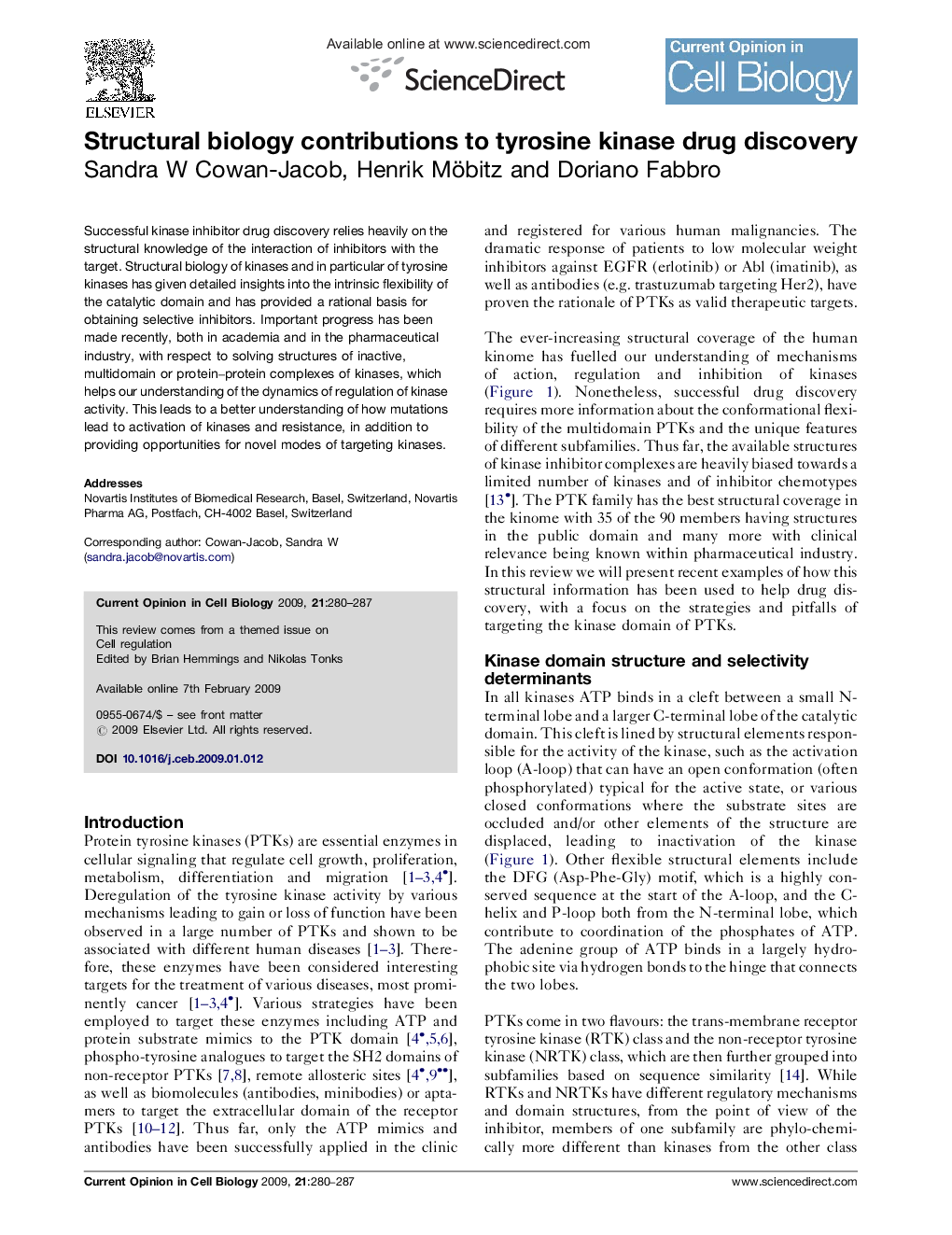 Structural biology contributions to tyrosine kinase drug discovery