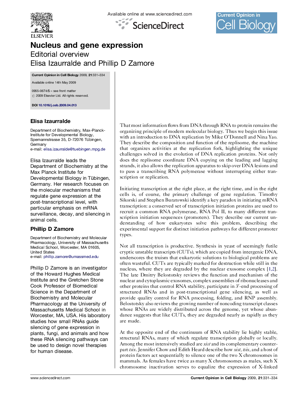 Nucleus and gene expression