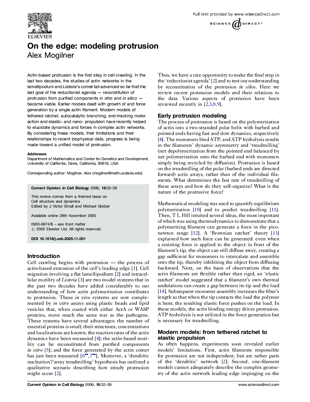On the edge: modeling protrusion