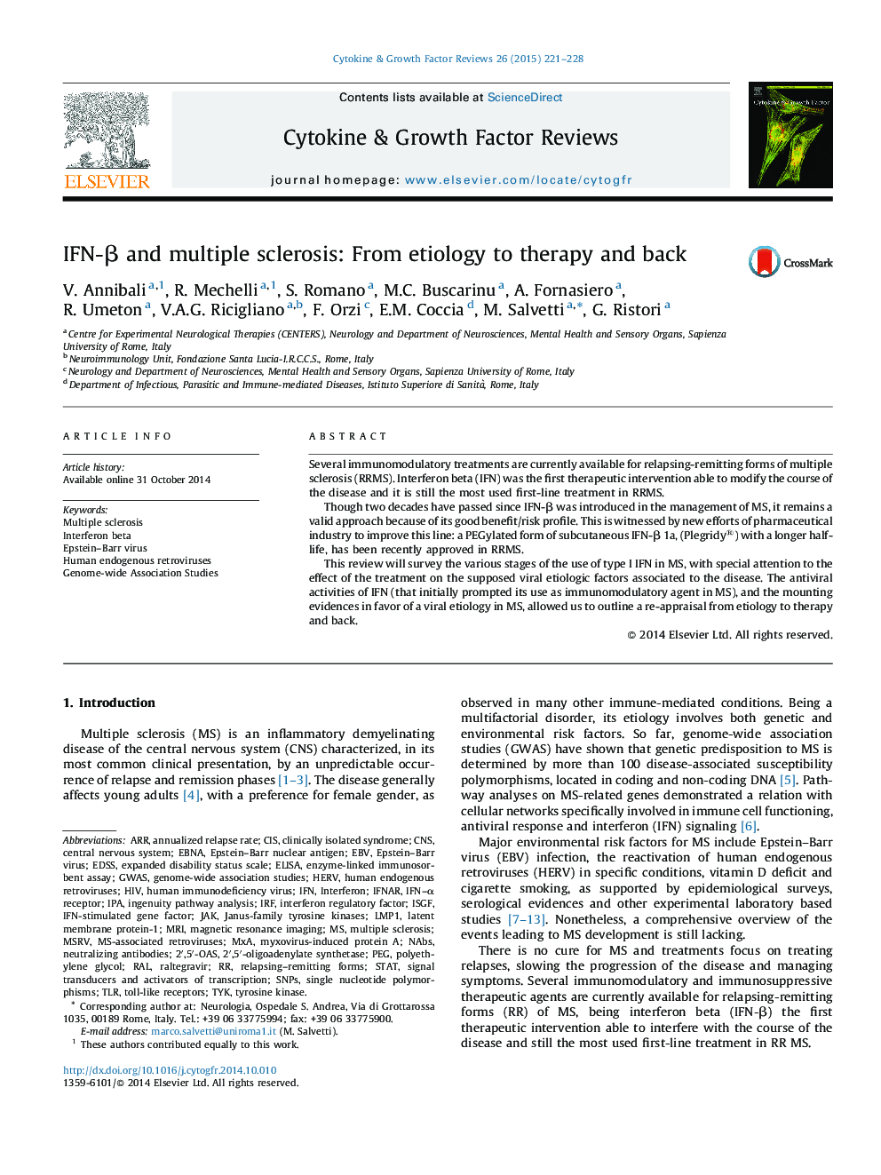 IFN-β and multiple sclerosis: From etiology to therapy and back