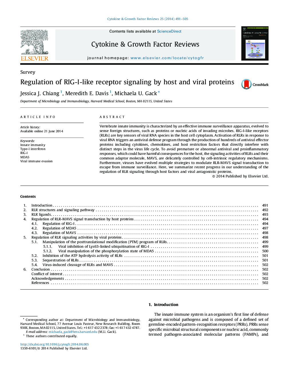 Regulation of RIG-I-like receptor signaling by host and viral proteins