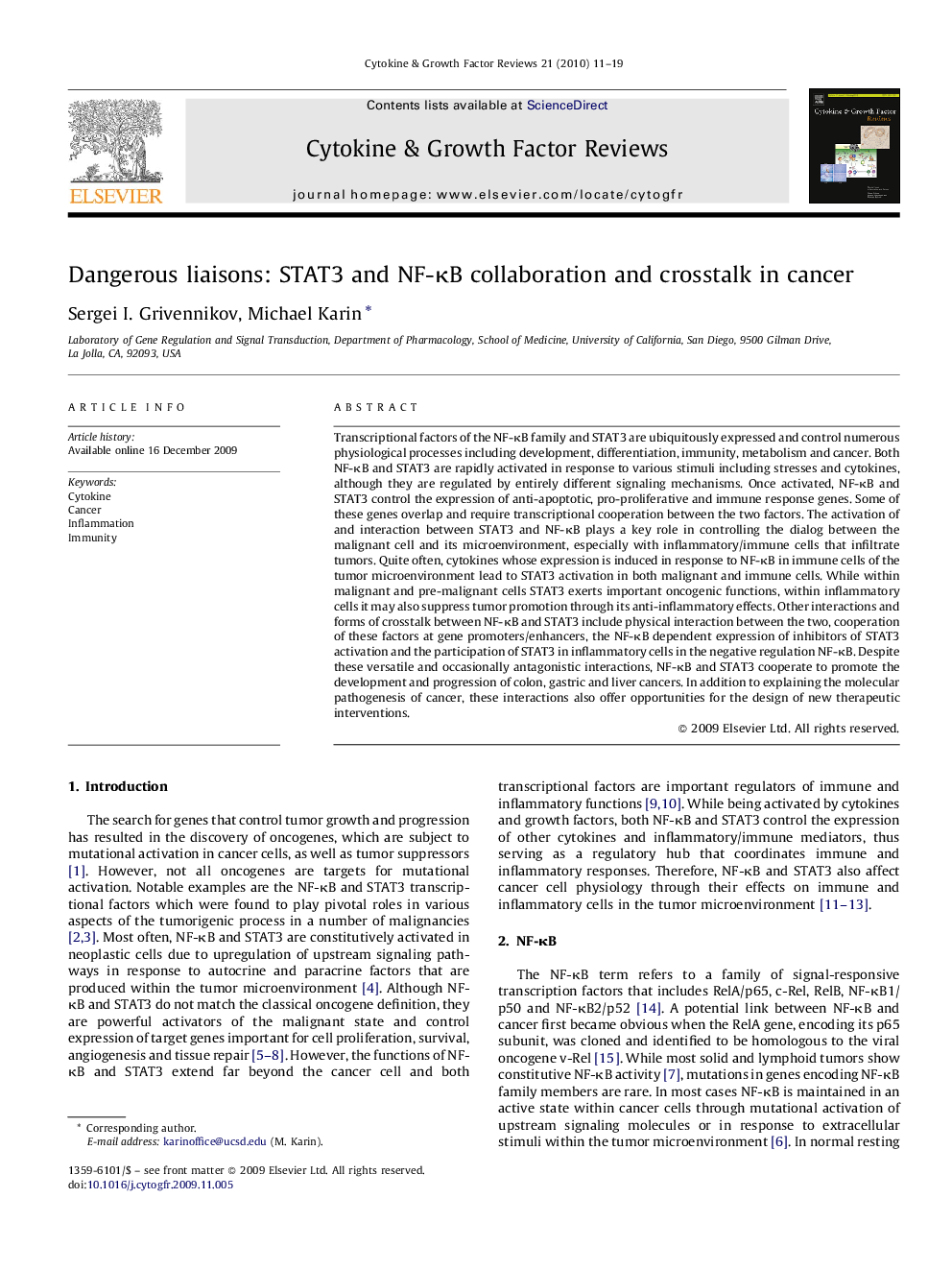 Dangerous liaisons: STAT3 and NF-κB collaboration and crosstalk in cancer