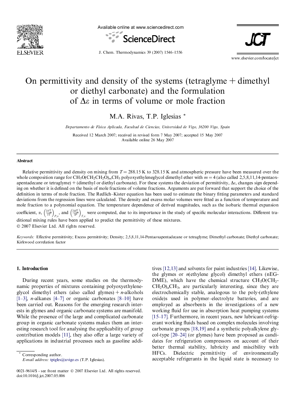 On permittivity and density of the systems (tetraglyme + dimethyl or diethyl carbonate) and the formulation of Δε in terms of volume or mole fraction