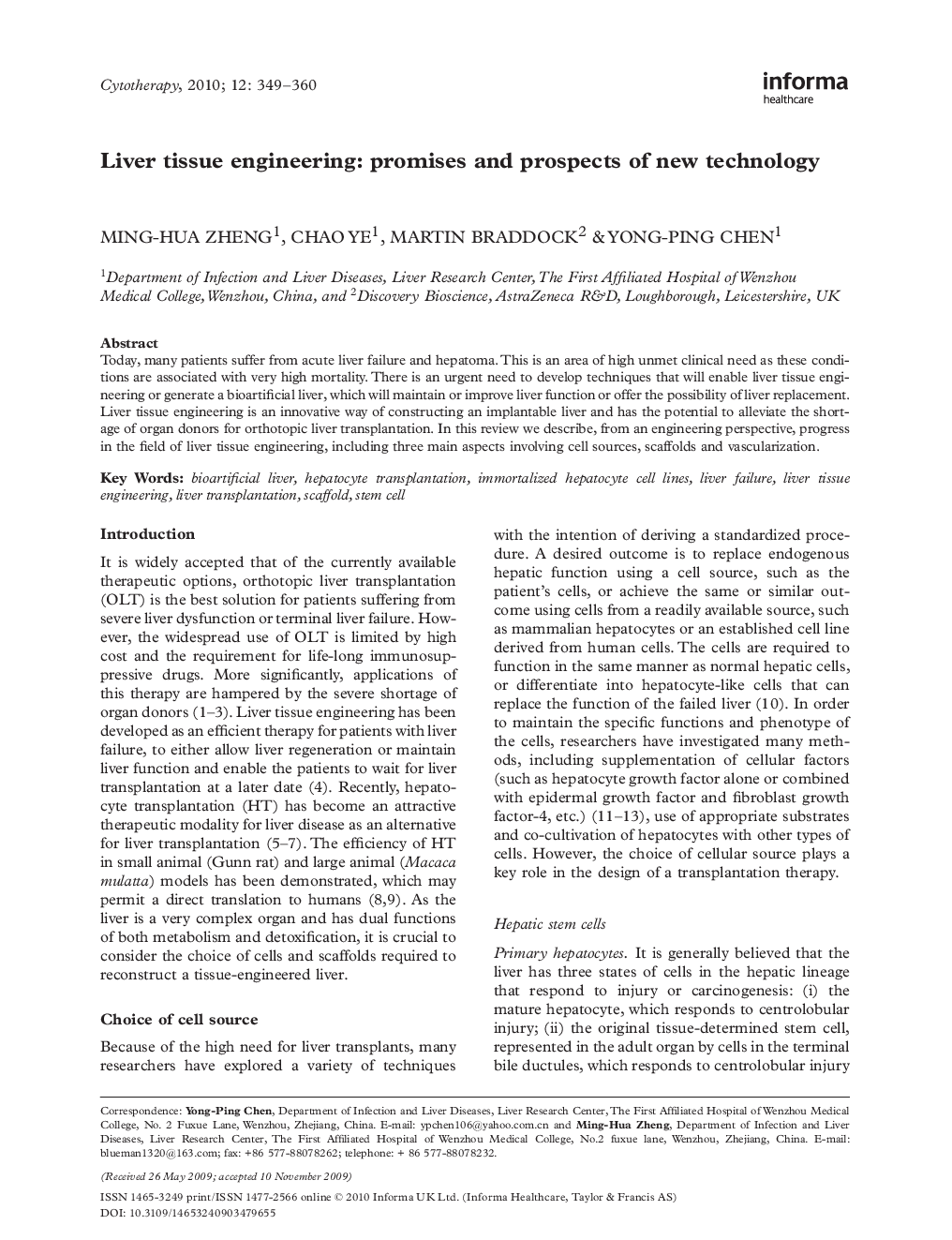 Liver tissue engineering: promises and prospects of new technology