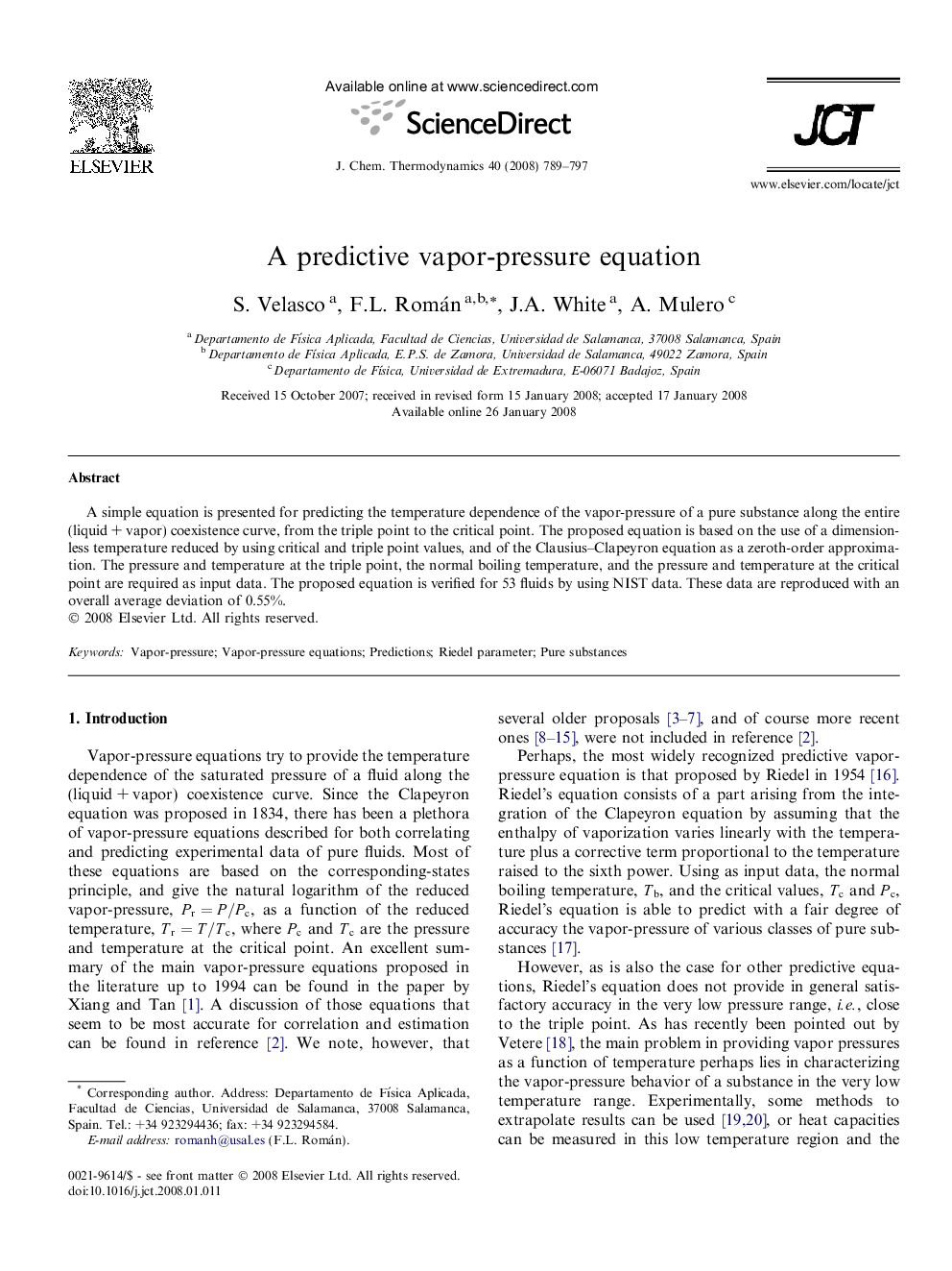 A predictive vapor-pressure equation