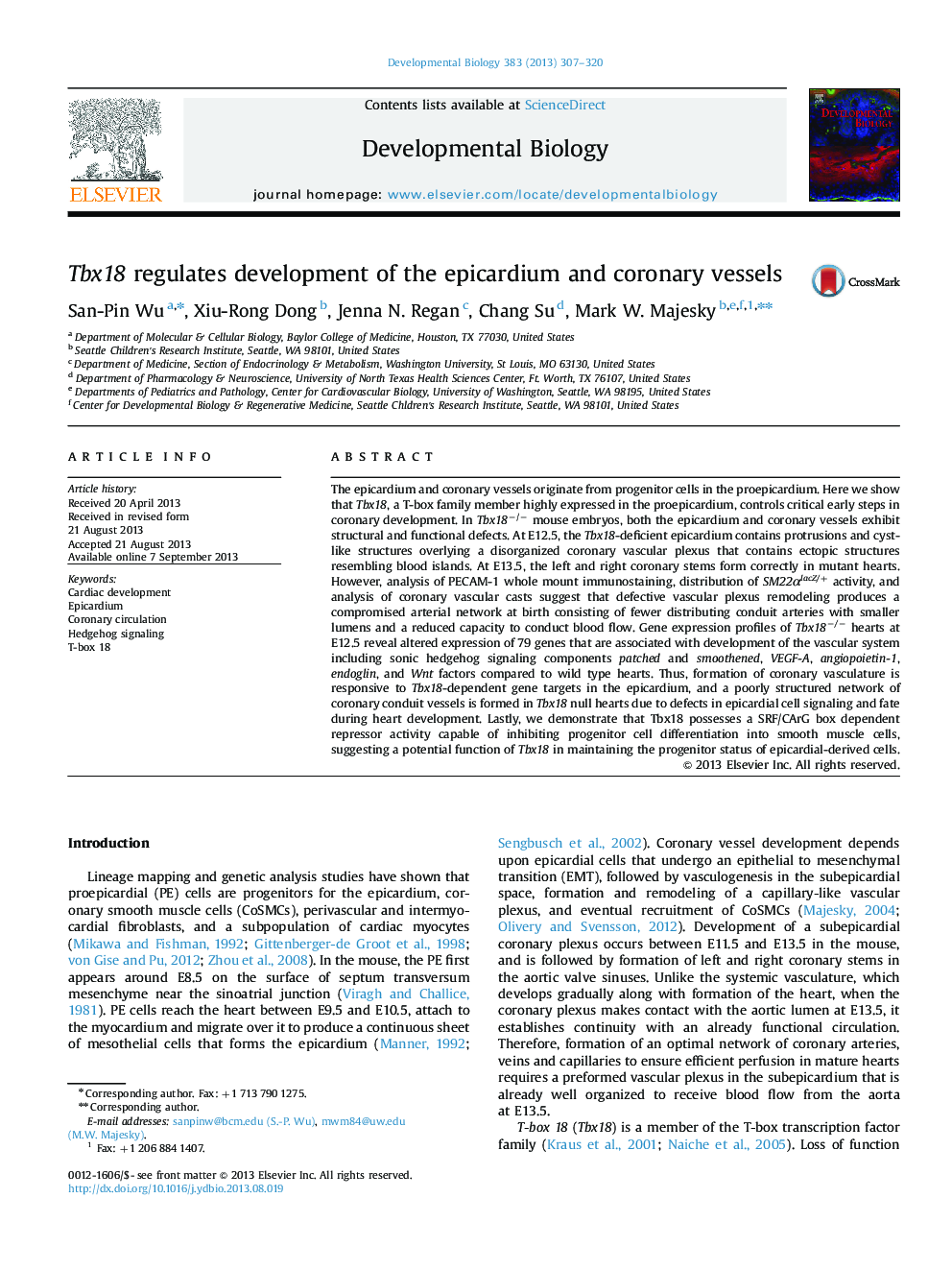 Tbx18 regulates development of the epicardium and coronary vessels