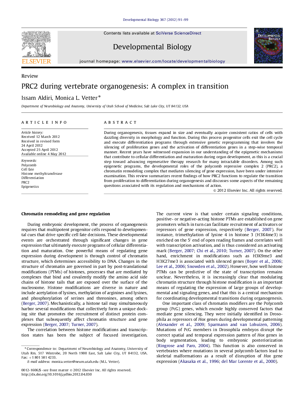 PRC2 during vertebrate organogenesis: A complex in transition