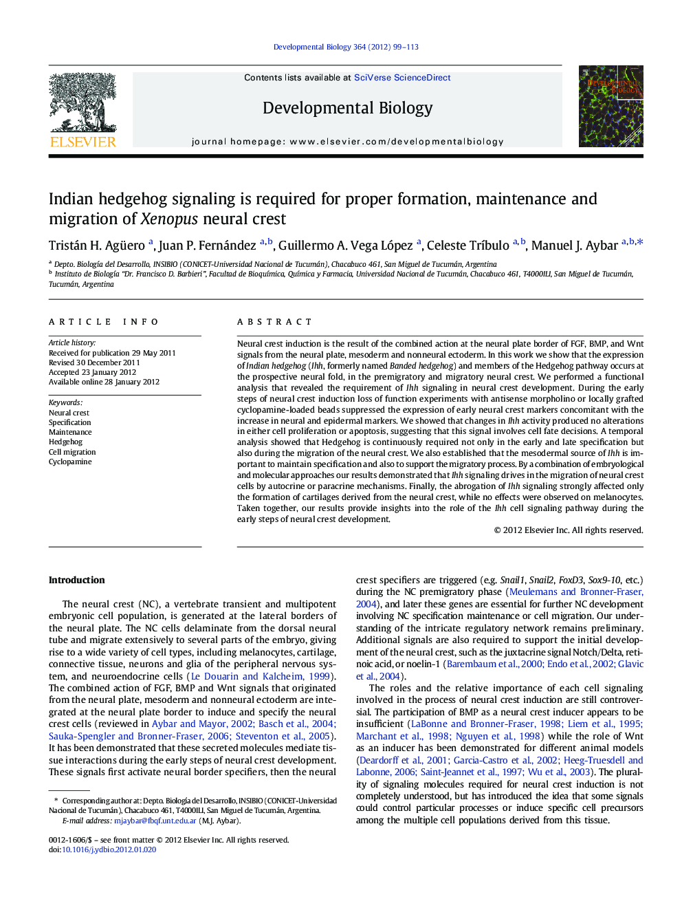 Indian hedgehog signaling is required for proper formation, maintenance and migration of Xenopus neural crest