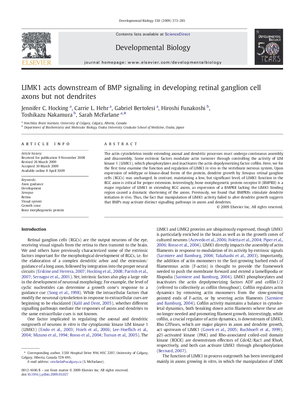 LIMK1 acts downstream of BMP signaling in developing retinal ganglion cell axons but not dendrites