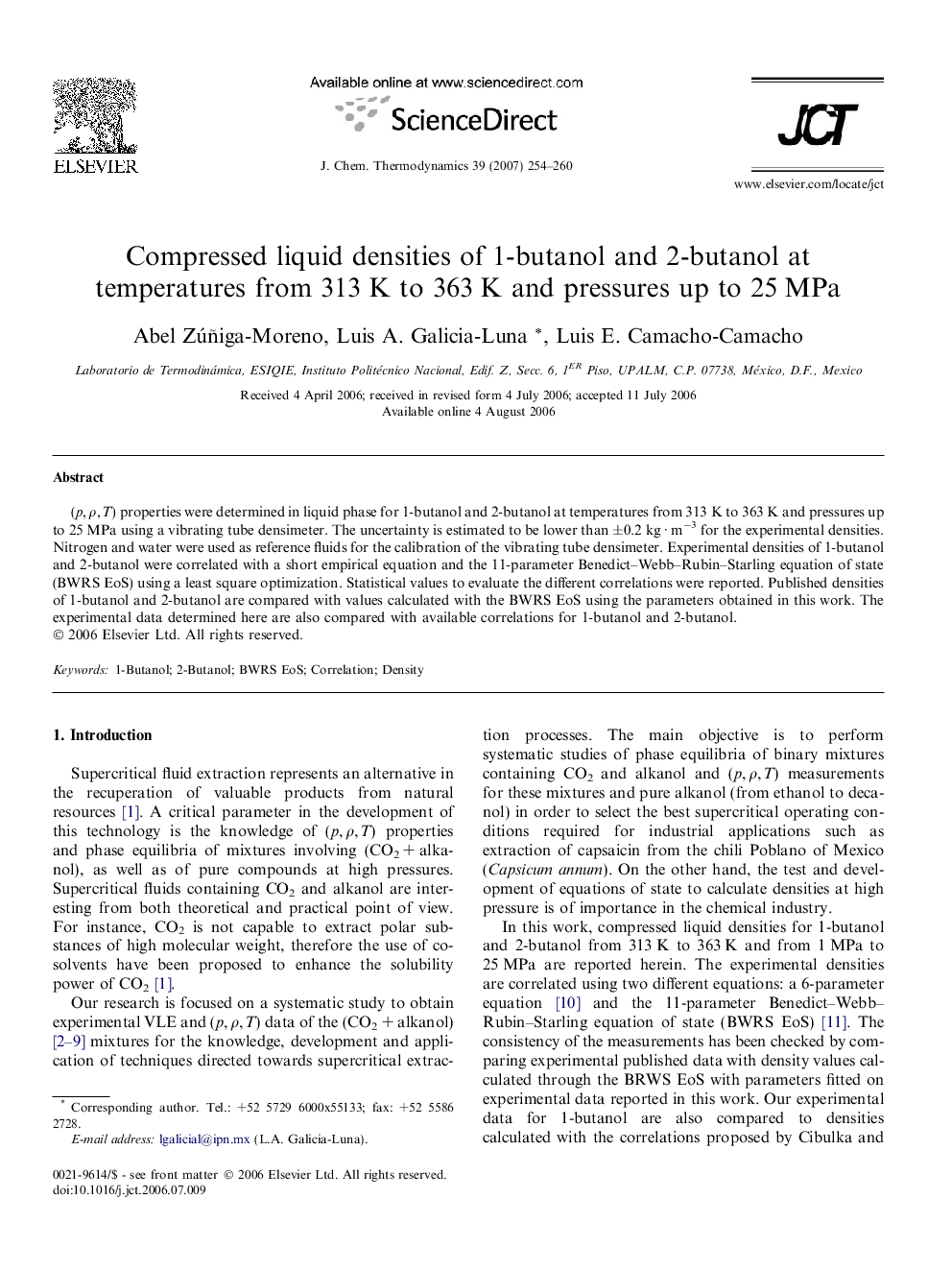 Compressed liquid densities of 1-butanol and 2-butanol at temperatures from 313 K to 363 K and pressures up to 25 MPa