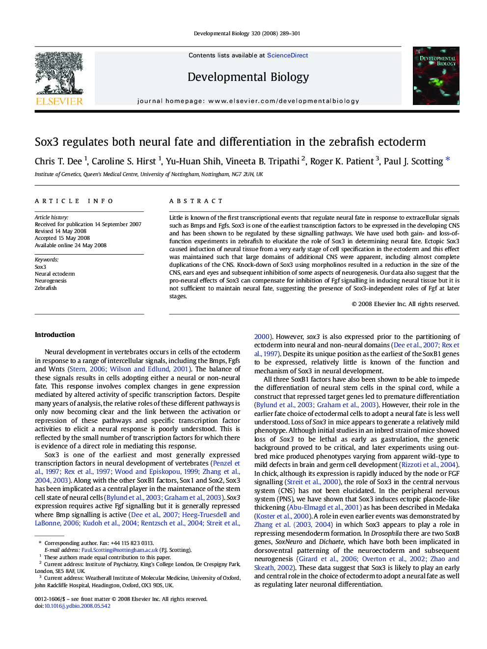 Sox3 regulates both neural fate and differentiation in the zebrafish ectoderm