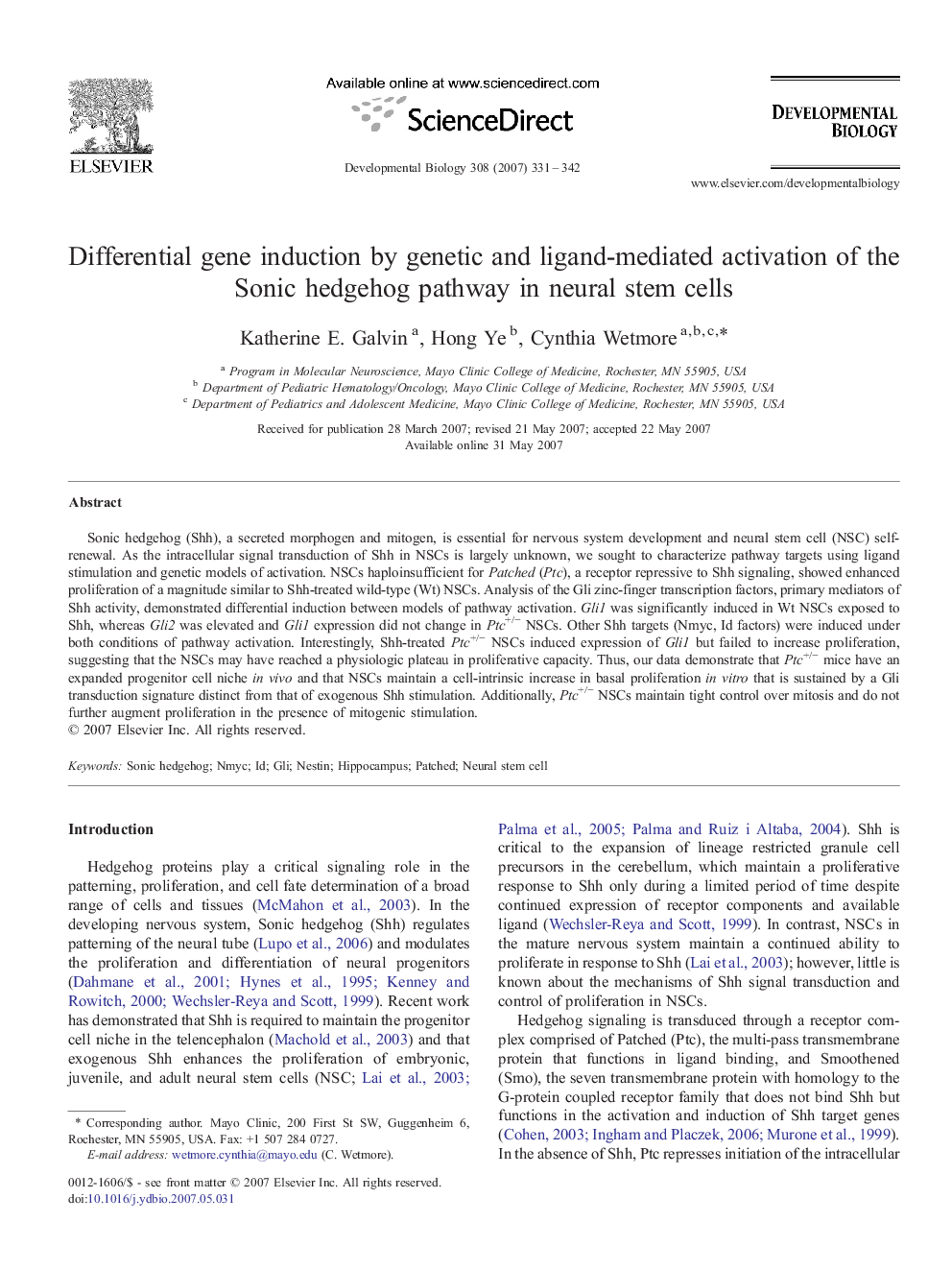 Differential gene induction by genetic and ligand-mediated activation of the Sonic hedgehog pathway in neural stem cells