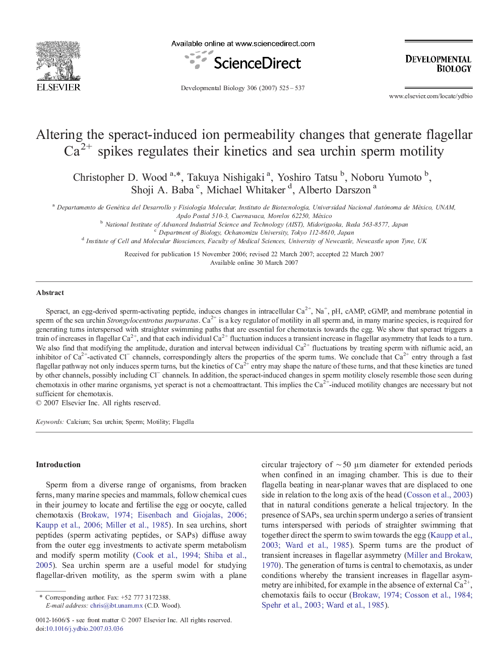 Altering the speract-induced ion permeability changes that generate flagellar Ca2+ spikes regulates their kinetics and sea urchin sperm motility