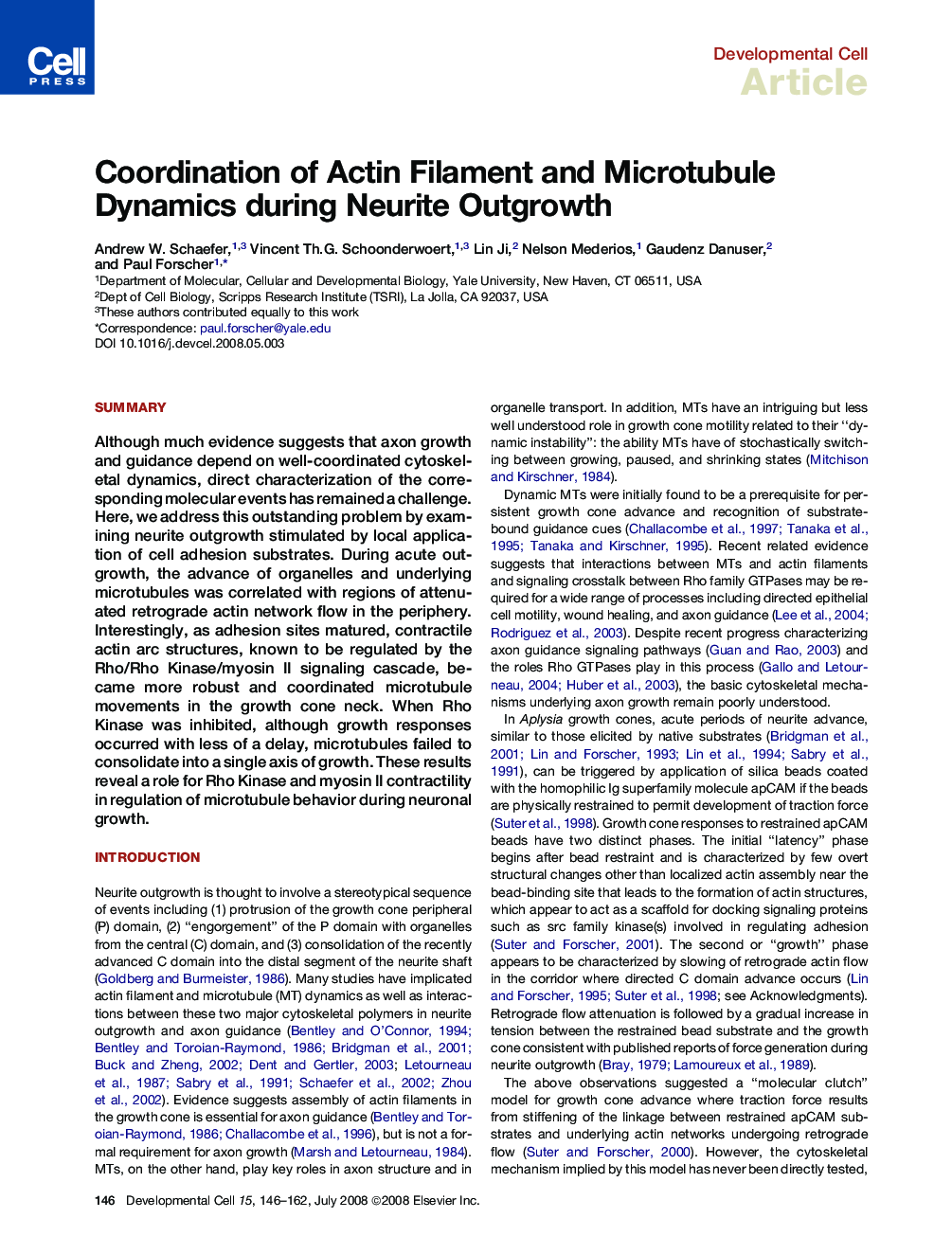 Coordination of Actin Filament and Microtubule Dynamics during Neurite Outgrowth