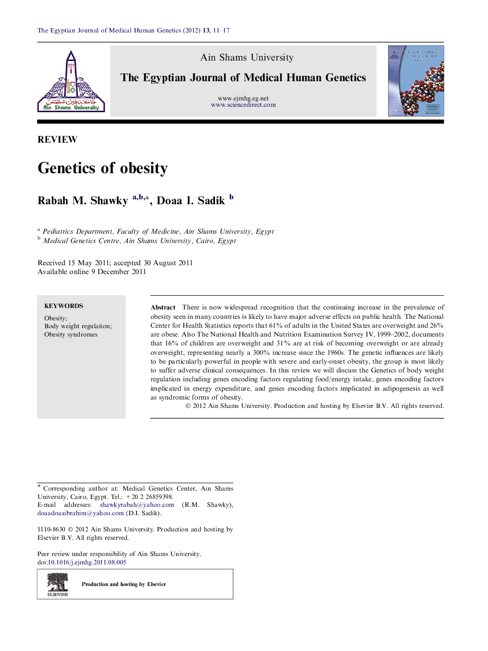 Genetics of obesity