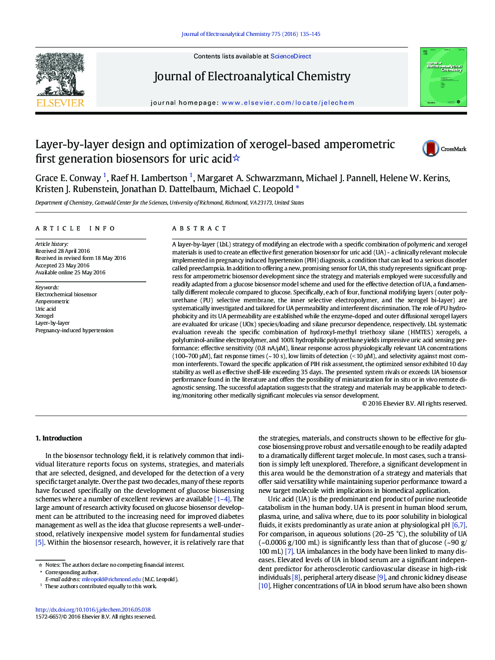 Layer-by-layer design and optimization of xerogel-based amperometric first generation biosensors for uric acid 