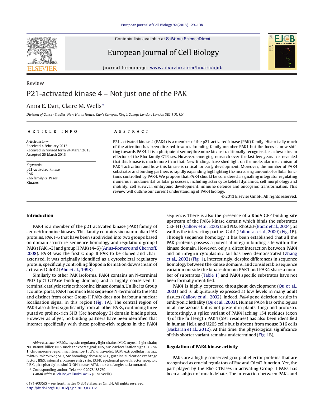 P21-activated kinase 4 – Not just one of the PAK