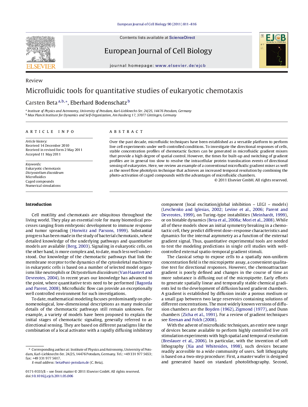 Microfluidic tools for quantitative studies of eukaryotic chemotaxis