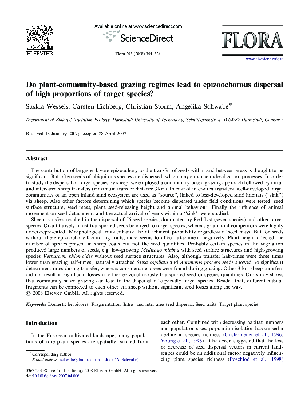 Do plant-community-based grazing regimes lead to epizoochorous dispersal of high proportions of target species?