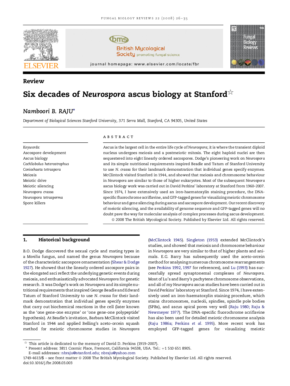 Six decades of Neurospora ascus biology at Stanford 