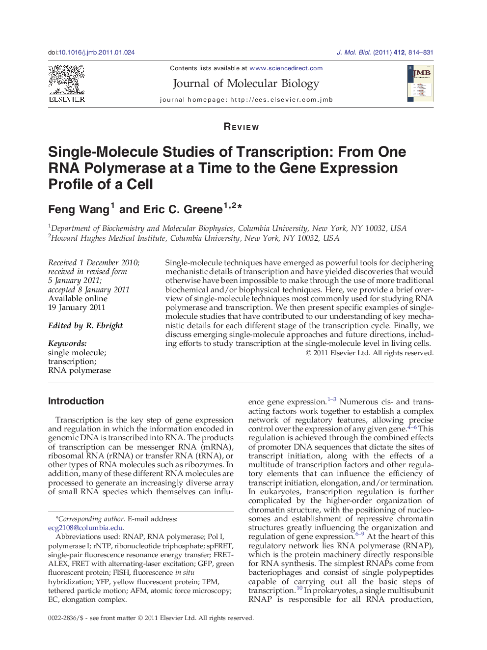 Single-Molecule Studies of Transcription: From One RNA Polymerase at a Time to the Gene Expression Profile of a Cell