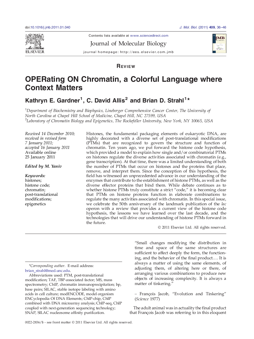 OPERating ON Chromatin, a Colorful Language where Context Matters