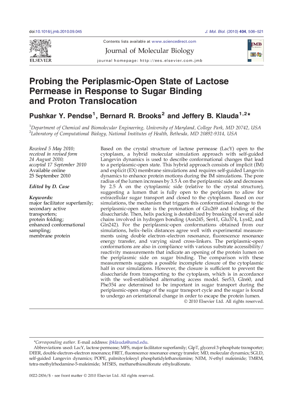 Probing the Periplasmic-Open State of Lactose Permease in Response to Sugar Binding and Proton Translocation