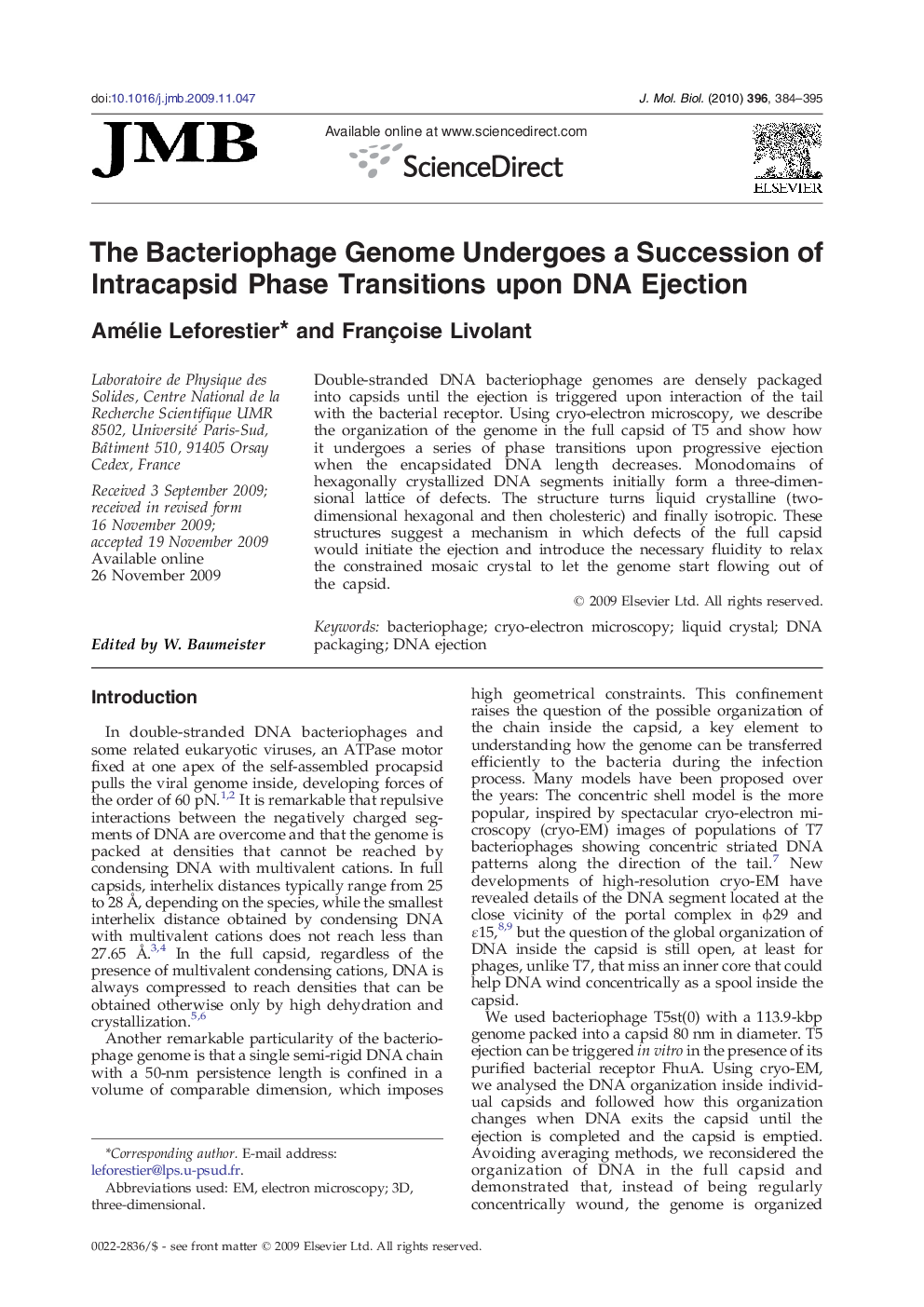 The Bacteriophage Genome Undergoes a Succession of Intracapsid Phase Transitions upon DNA Ejection