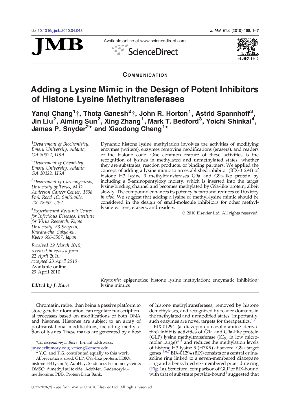 Adding a Lysine Mimic in the Design of Potent Inhibitors of Histone Lysine Methyltransferases