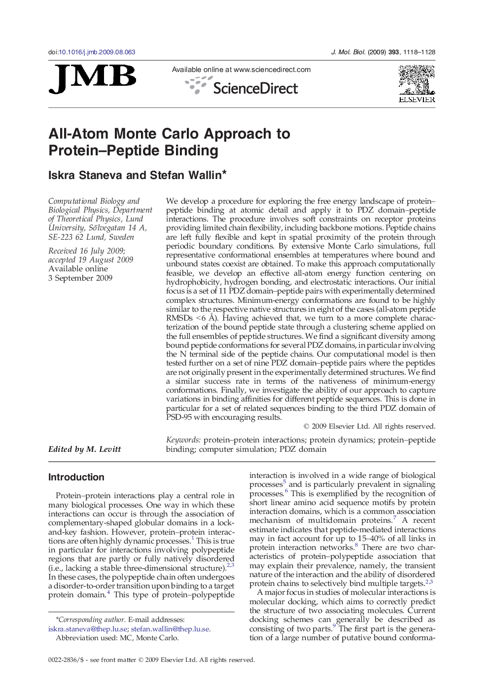 All-Atom Monte Carlo Approach to Protein–Peptide Binding