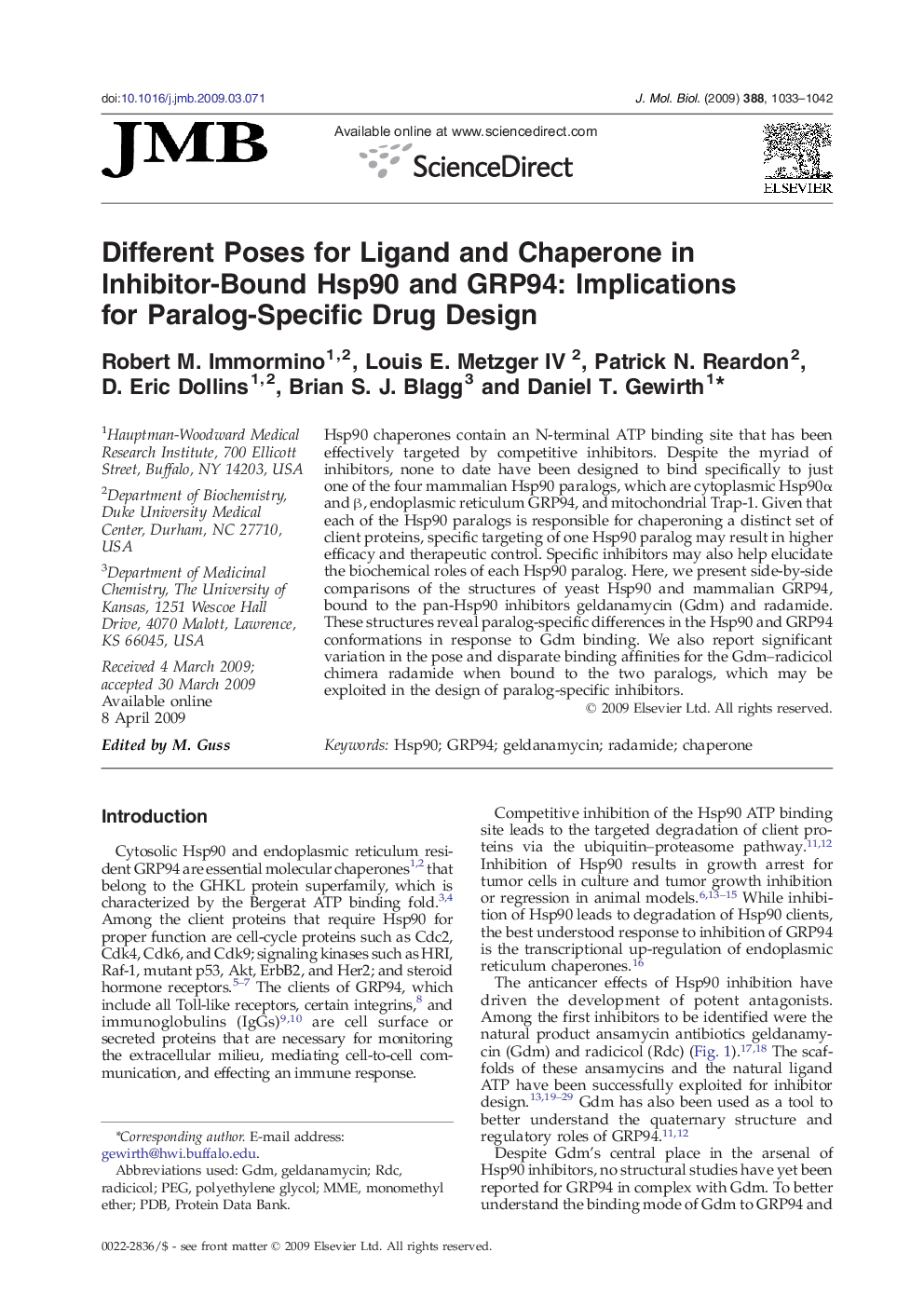 Different Poses for Ligand and Chaperone in Inhibitor-Bound Hsp90 and GRP94: Implications for Paralog-Specific Drug Design