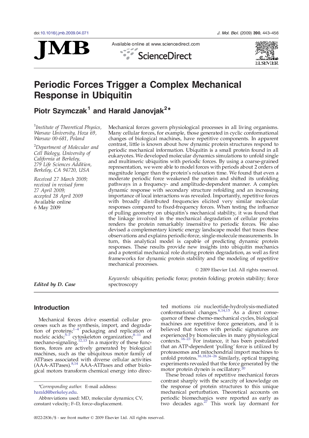 Periodic Forces Trigger a Complex Mechanical Response in Ubiquitin