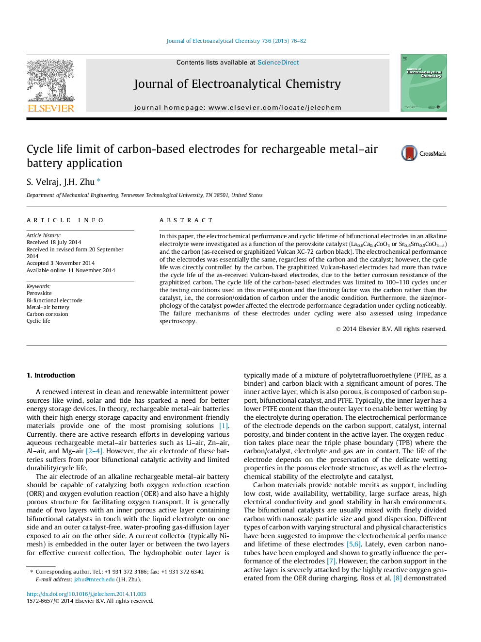 Cycle life limit of carbon-based electrodes for rechargeable metal–air battery application