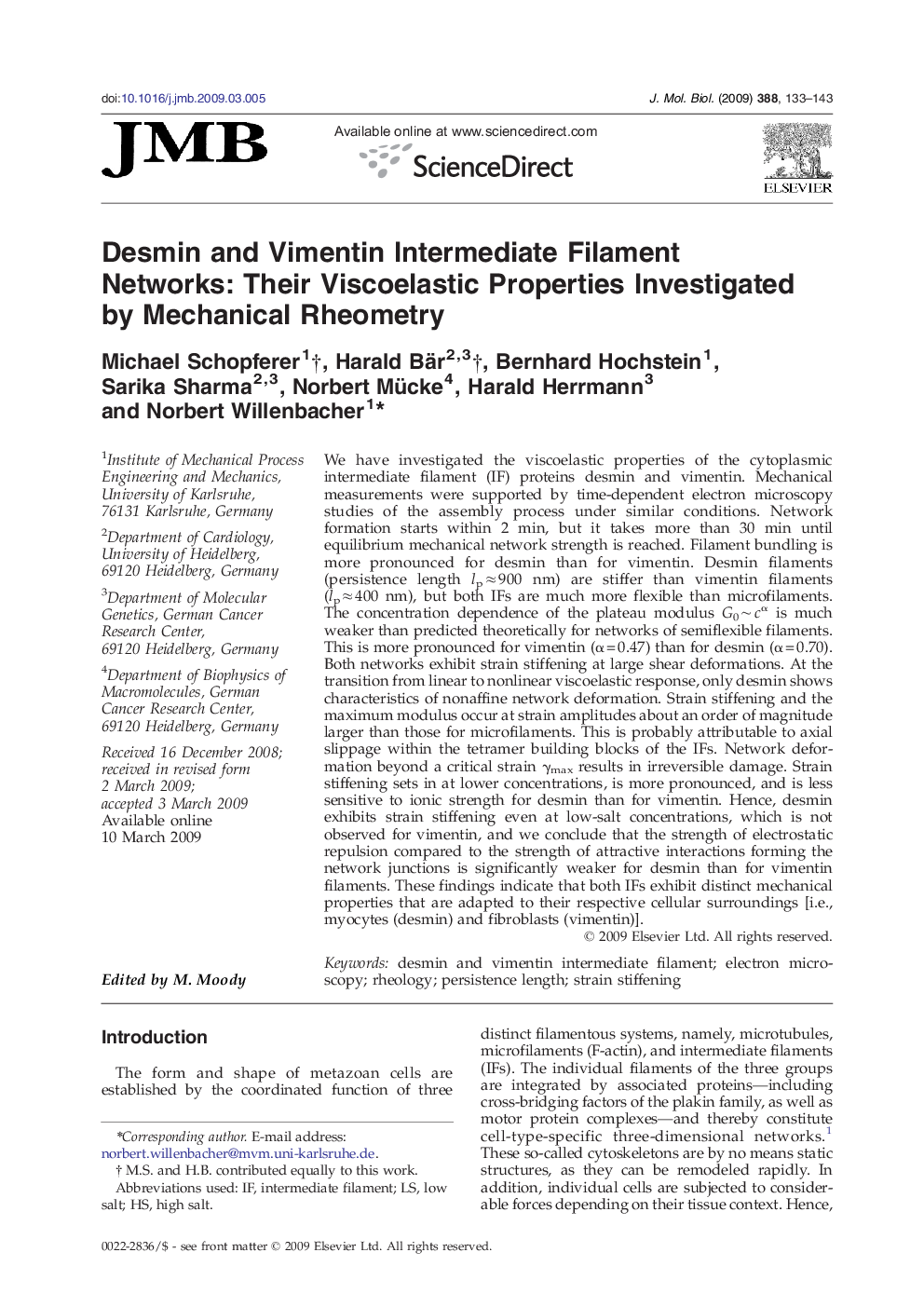 Desmin and Vimentin Intermediate Filament Networks: Their Viscoelastic Properties Investigated by Mechanical Rheometry