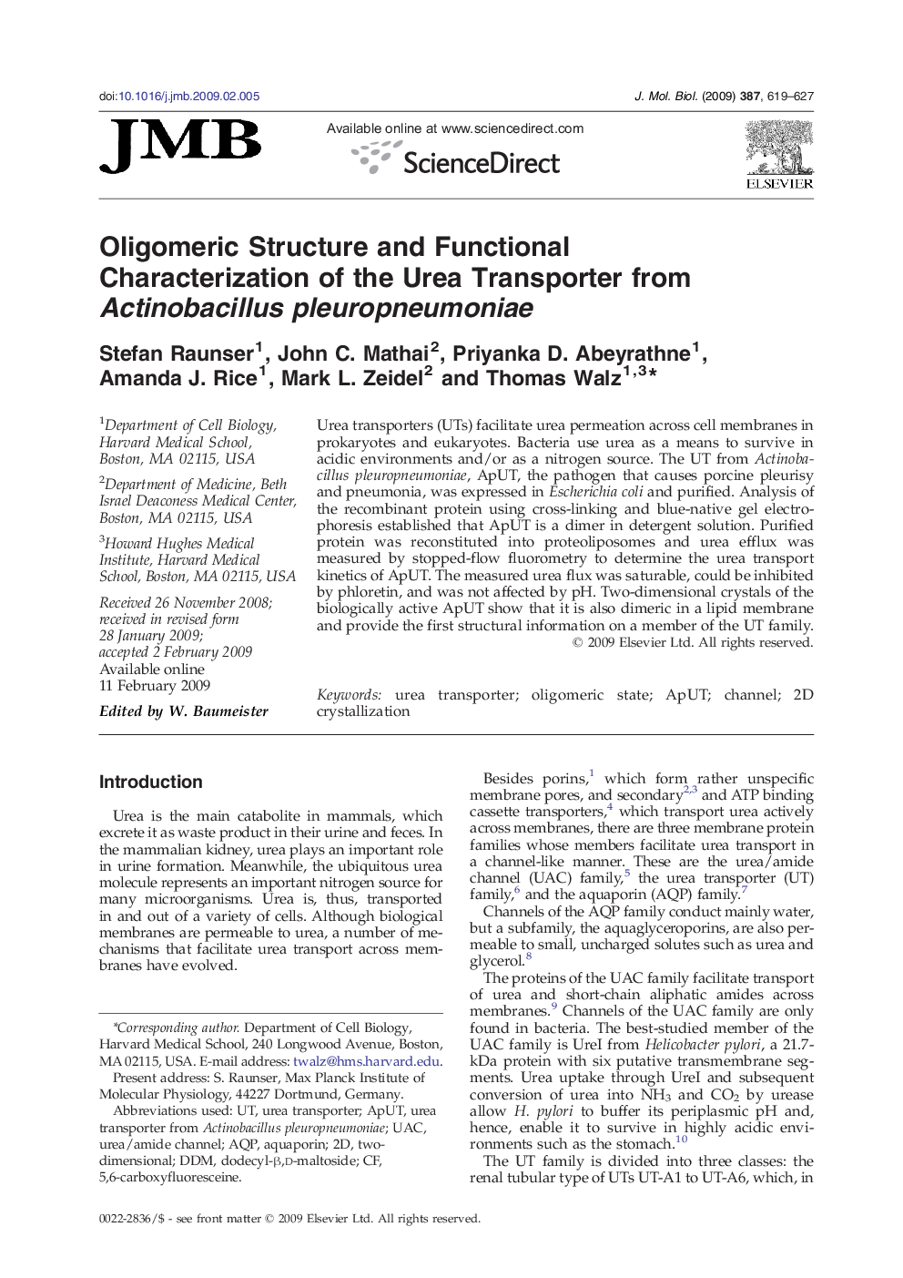 Oligomeric Structure and Functional Characterization of the Urea Transporter from Actinobacillus pleuropneumoniae