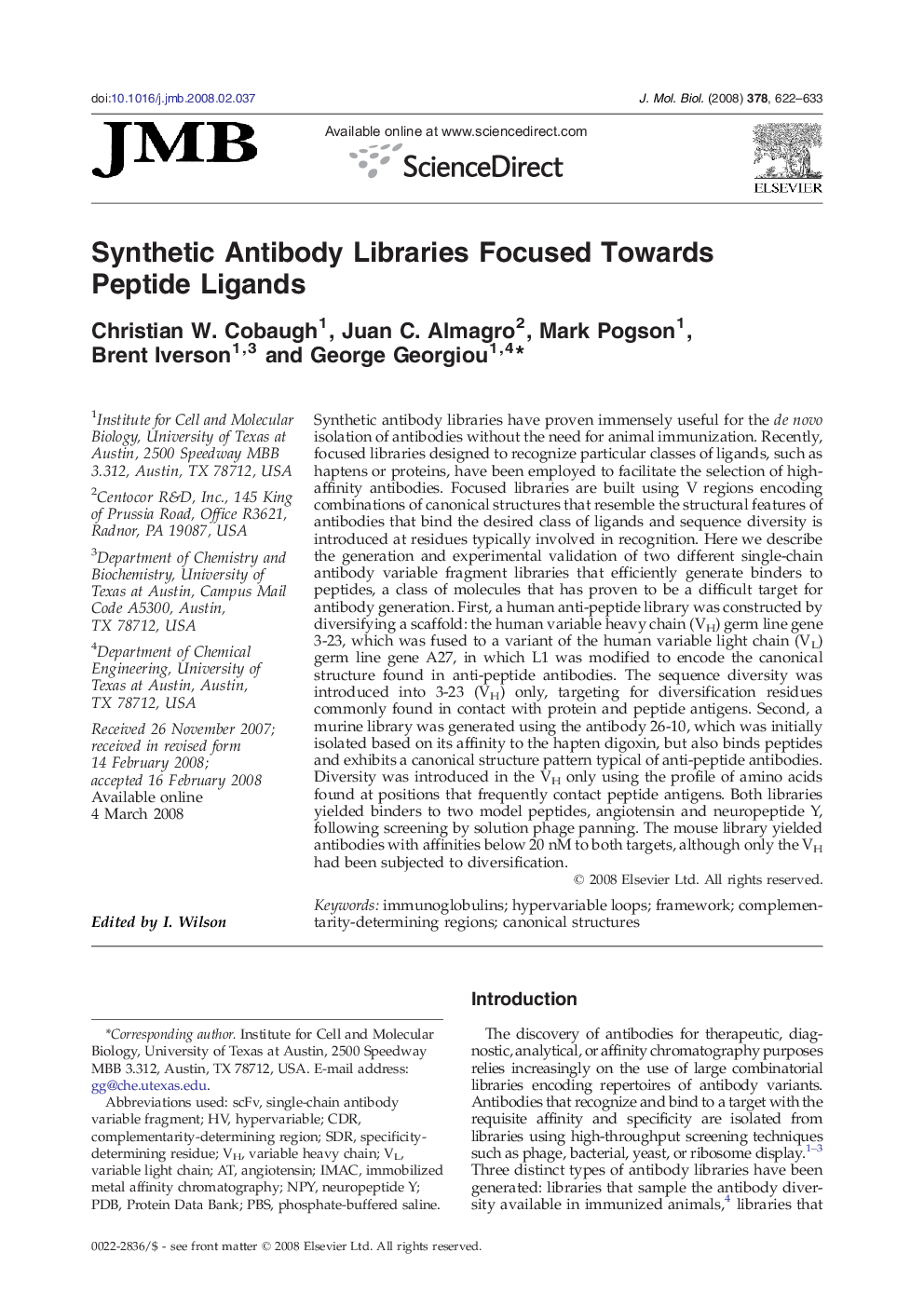 Synthetic Antibody Libraries Focused Towards Peptide Ligands