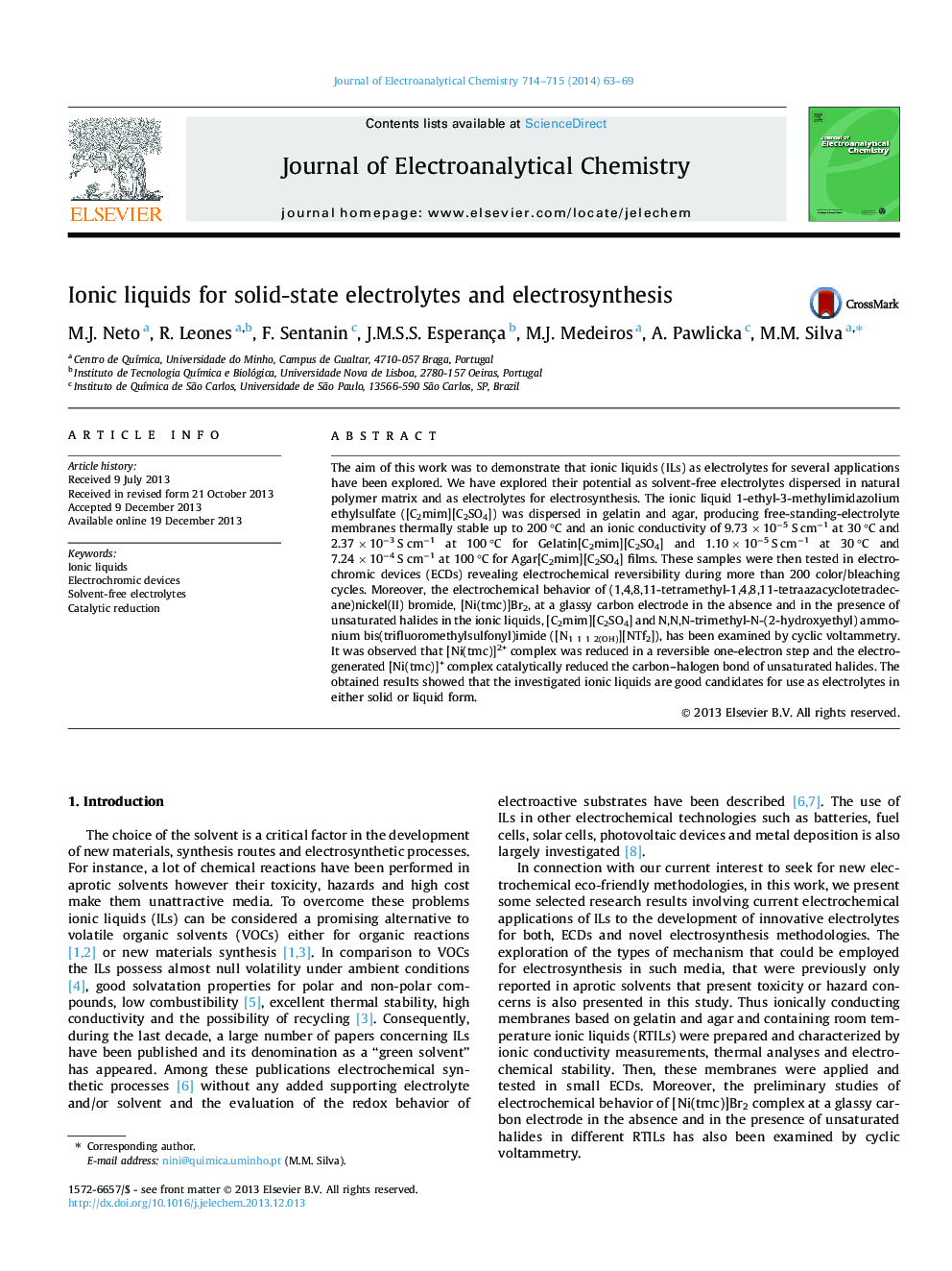 Ionic liquids for solid-state electrolytes and electrosynthesis