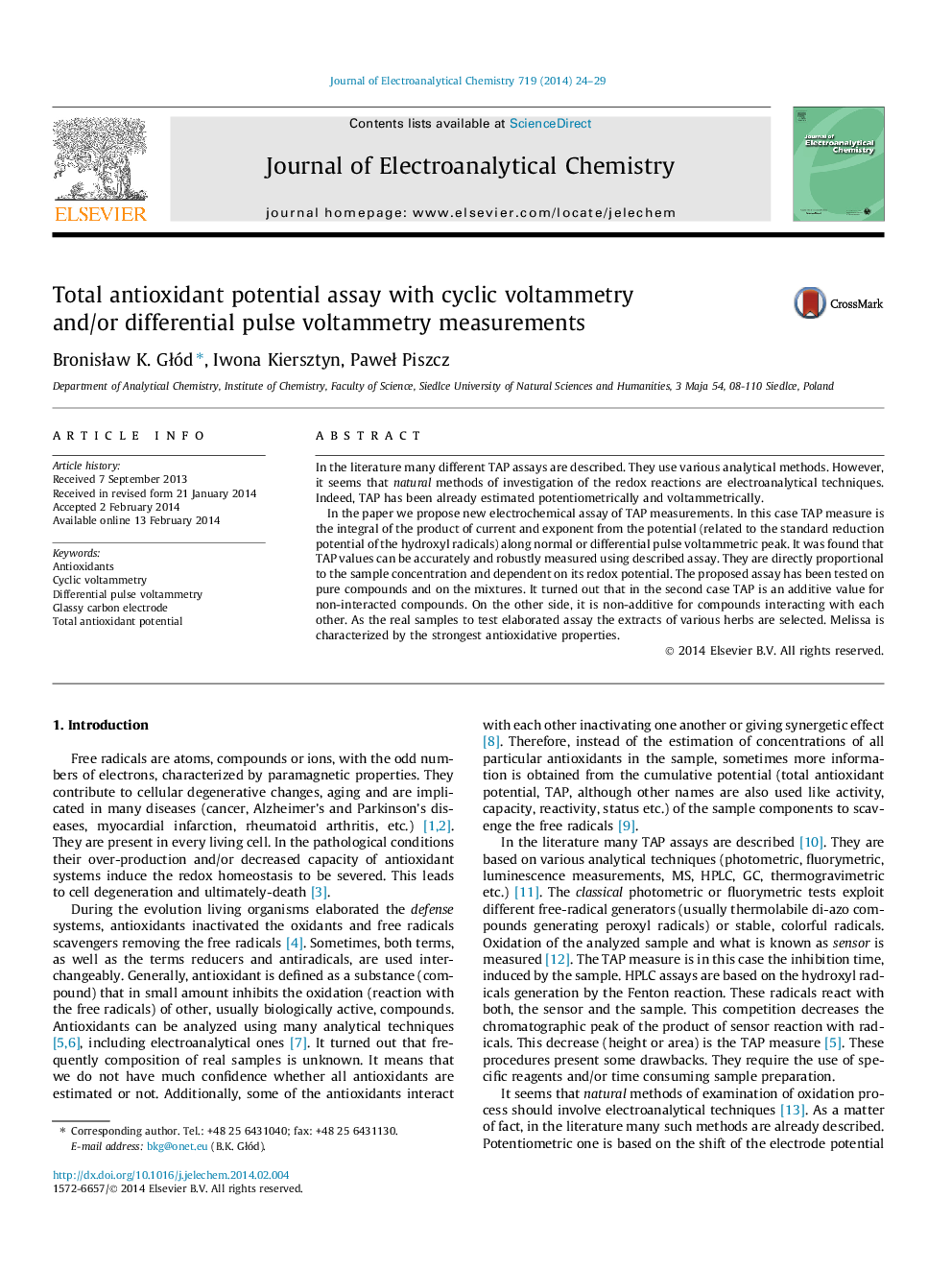 Total antioxidant potential assay with cyclic voltammetry and/or differential pulse voltammetry measurements