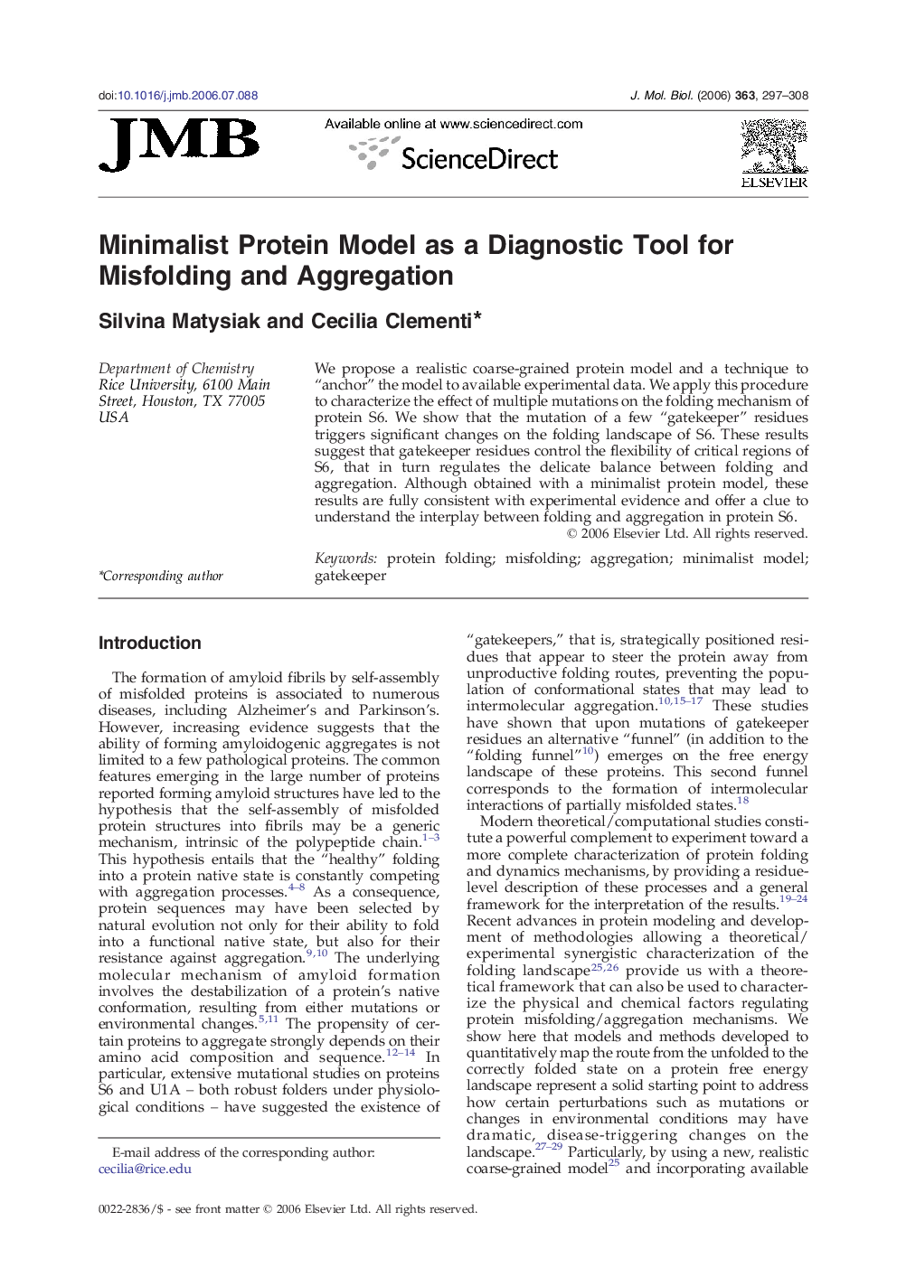 Minimalist Protein Model as a Diagnostic Tool for Misfolding and Aggregation