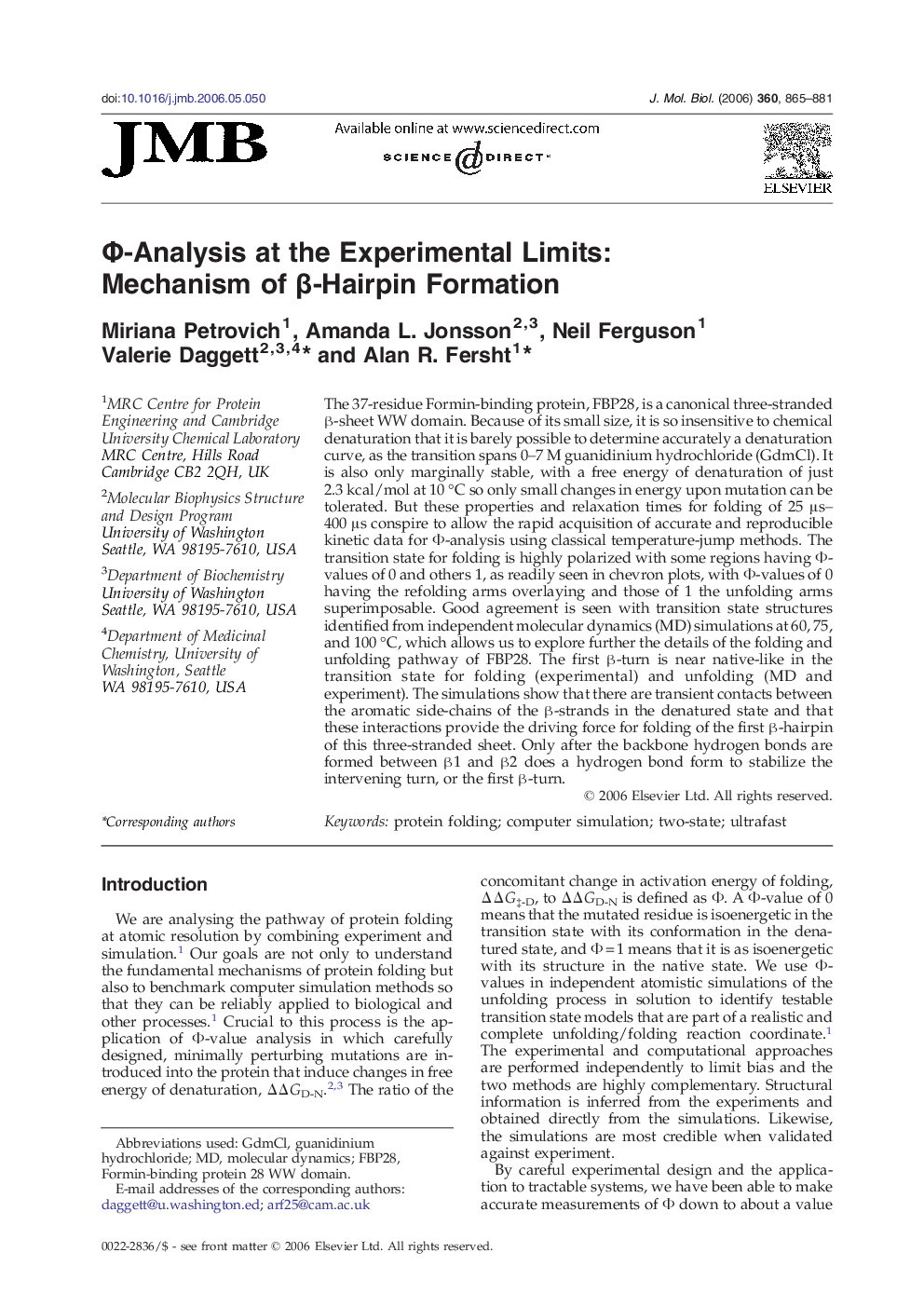 Φ-Analysis at the Experimental Limits: Mechanism of β-Hairpin Formation