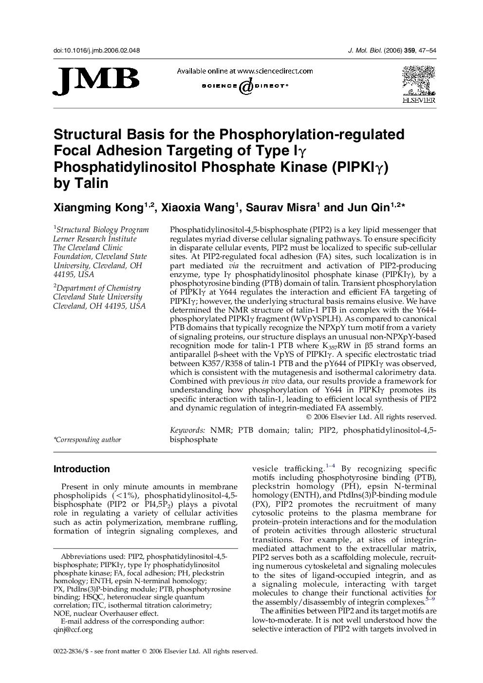 Structural Basis for the Phosphorylation-regulated Focal Adhesion Targeting of Type Iγ Phosphatidylinositol Phosphate Kinase (PIPKIγ) by Talin