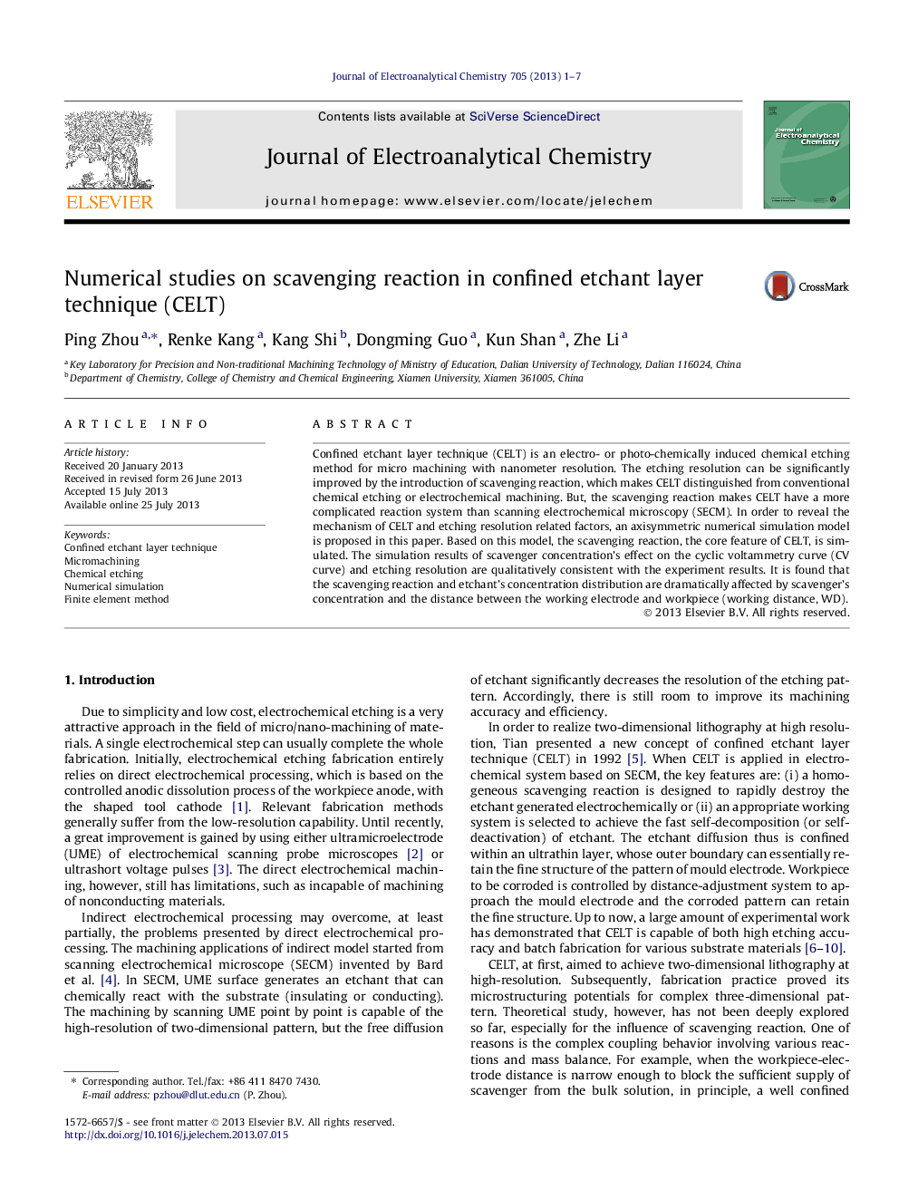 Numerical studies on scavenging reaction in confined etchant layer technique (CELT)