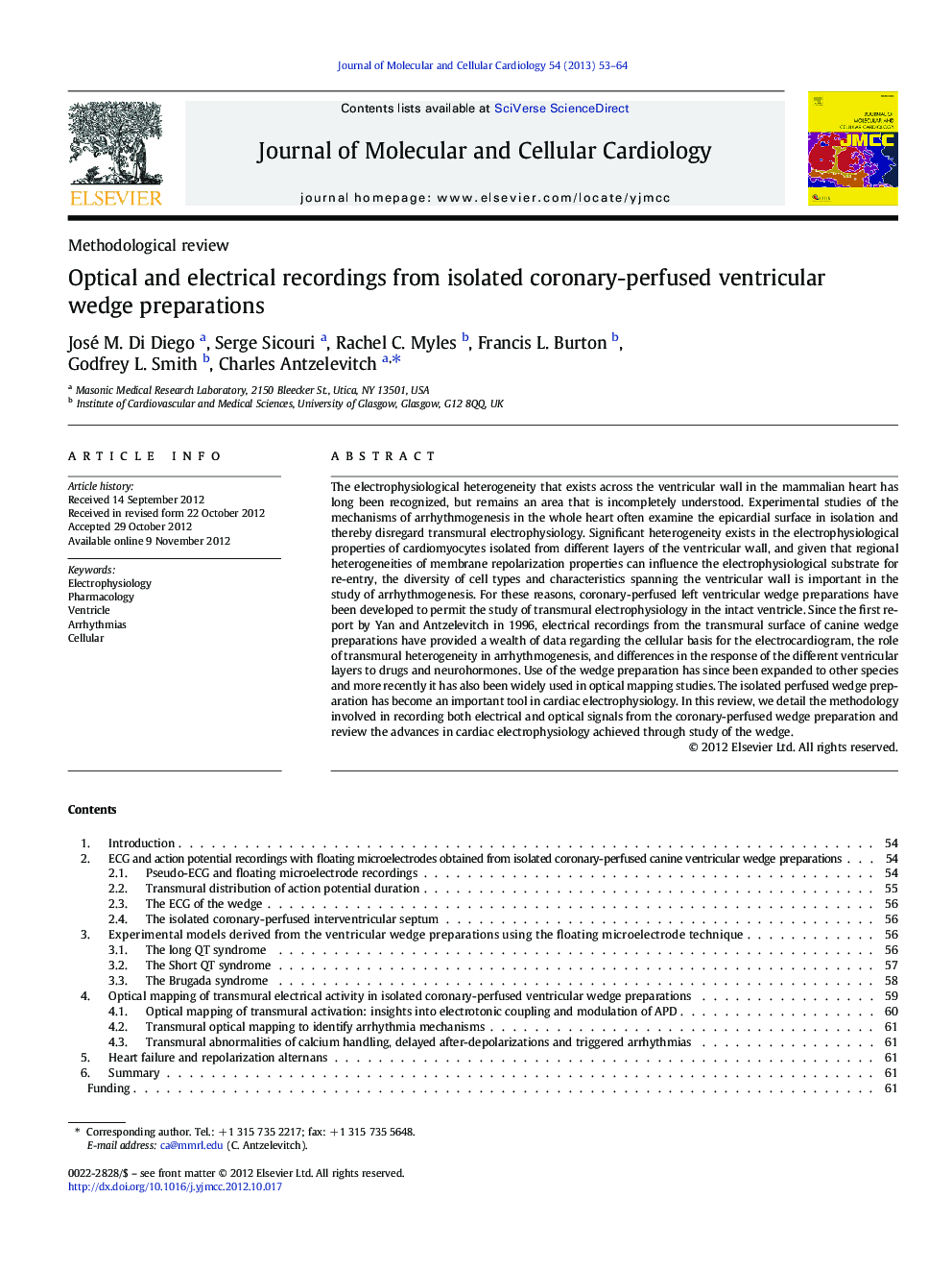 Optical and electrical recordings from isolated coronary-perfused ventricular wedge preparations